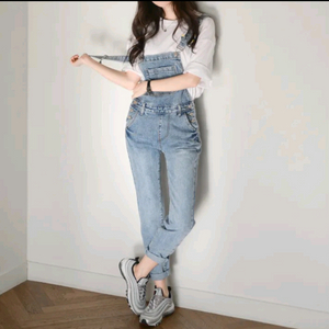 여성옷 데님 멜빵바지M