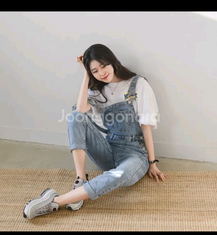 여성옷 데님 멜빵바지M--1