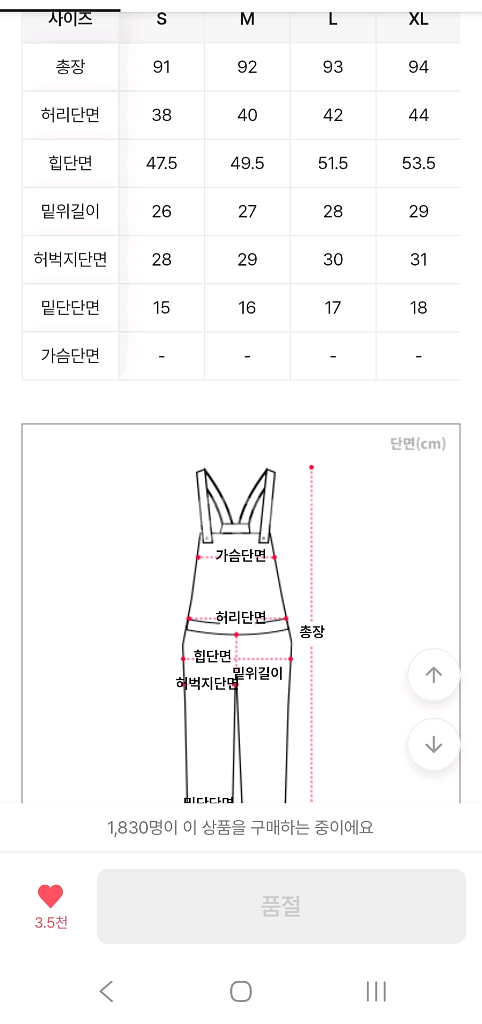 여성옷 데님 멜빵바지M--2