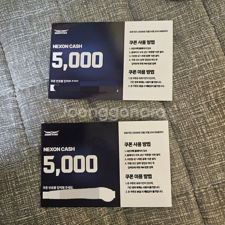 넥슨캐시 5000원권 2매--0