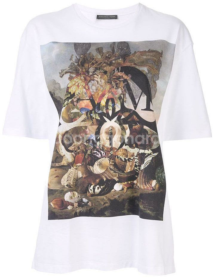 알렉산더 맥퀸 프린트 티셔츠 it38--0