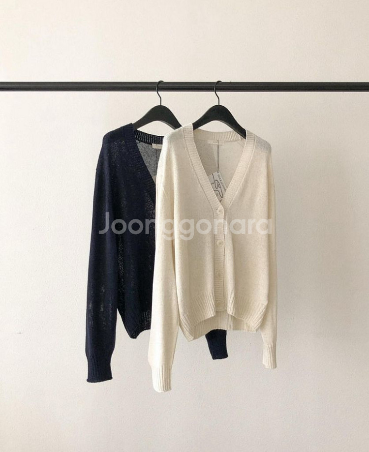 ounce 온스 린넨 오가닉 가디건 루즈핏 긴팔--0