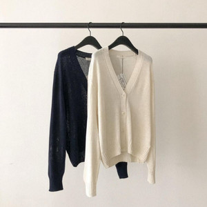 ounce 온스 린넨 오가닉 가디건 루즈핏 긴팔