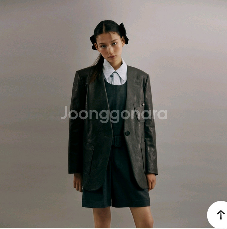 럭키슈에뜨 페이크레더 노카라자켓--6