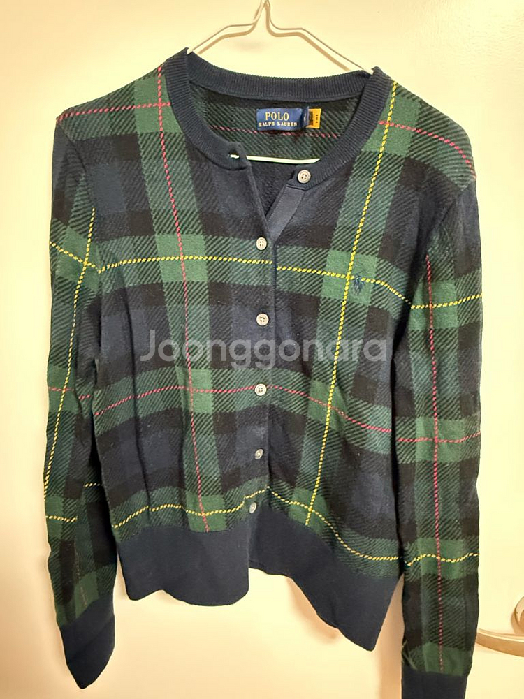 폴로 랄프로렌 타탄체크 가디건--0