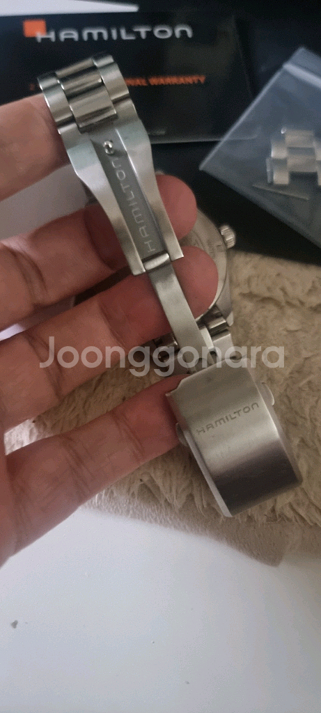 해밀턴카키필드 쿼츠시계 (풀세트)40mm--5