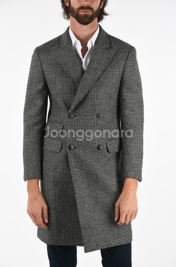 지제냐 더블 브레스티드 코트 남성 피크트라펠 zegna--0