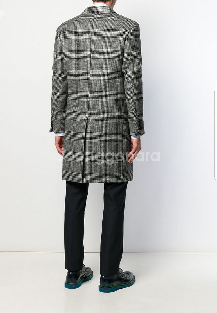 지제냐 더블 브레스티드 코트 남성 피크트라펠 zegna--7