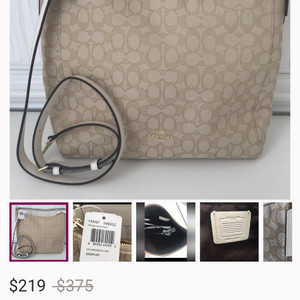코치 시그니처 숄더백 F58327 라이트 카키 새상품