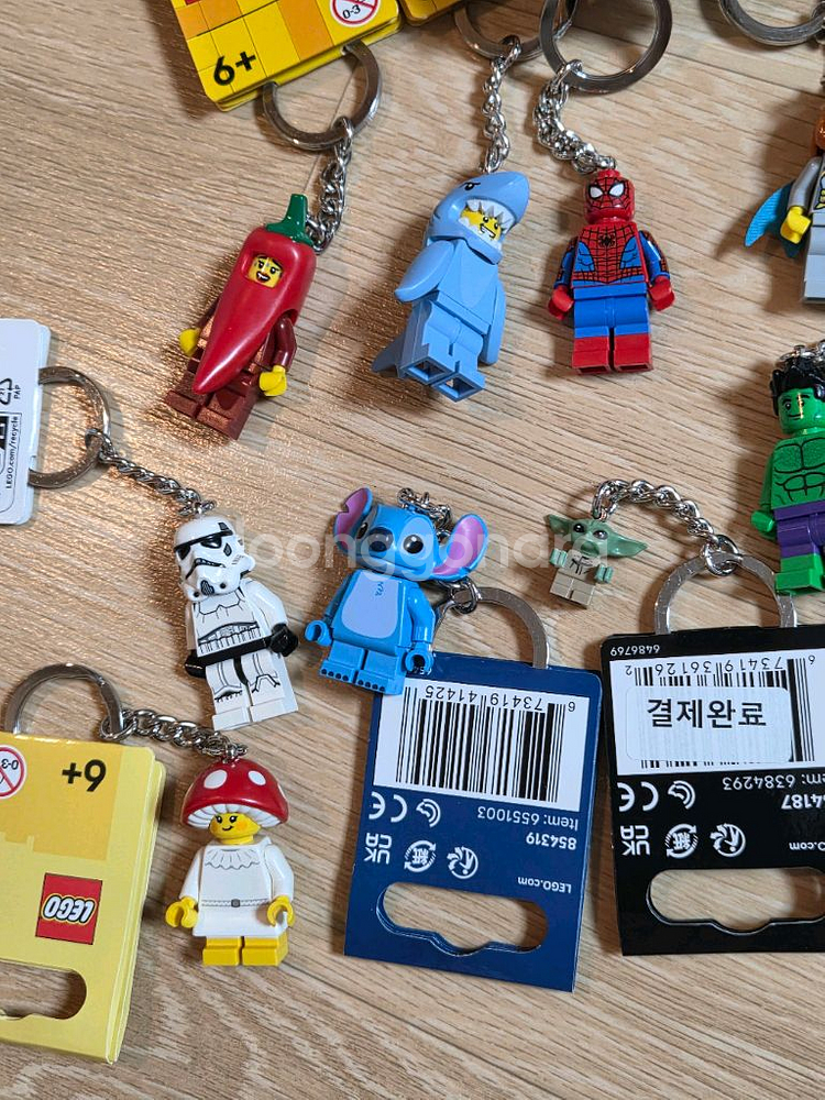 레고 키링 스파이더맨 공룡알바 버섯 상어 고추 소닉--1