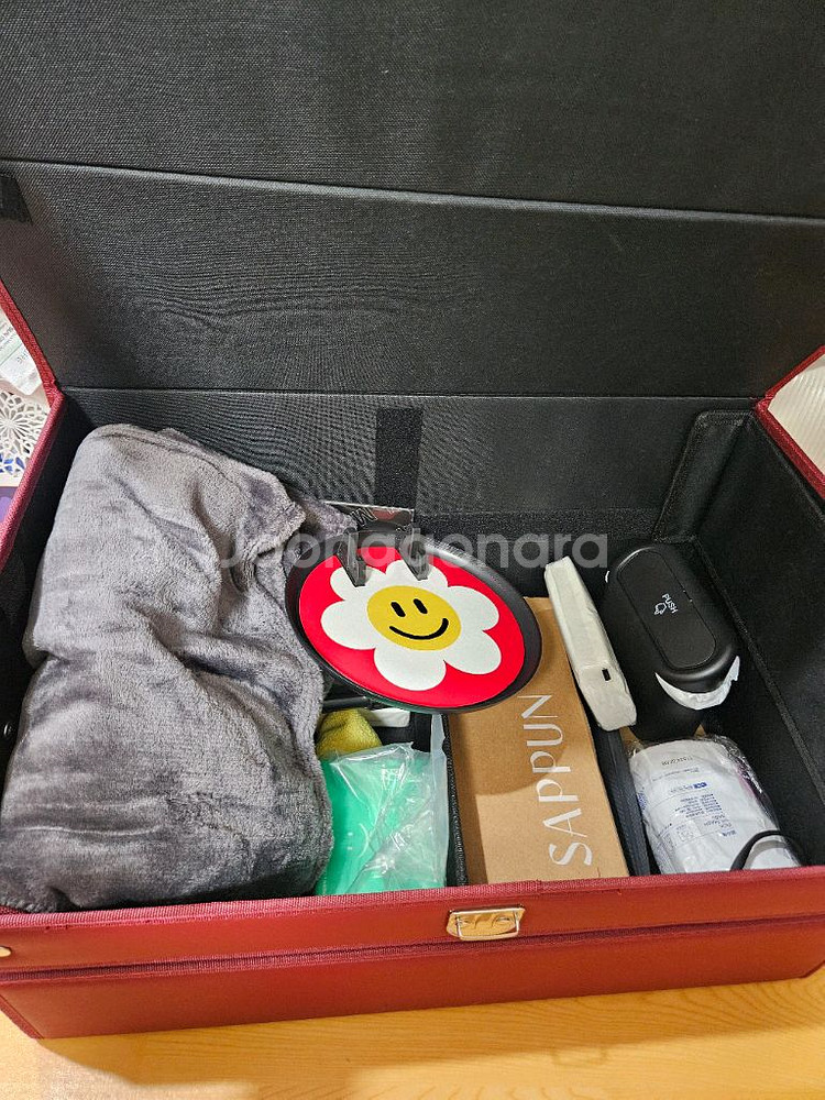 미니 다용도 수납 정리함 레드 대형--3