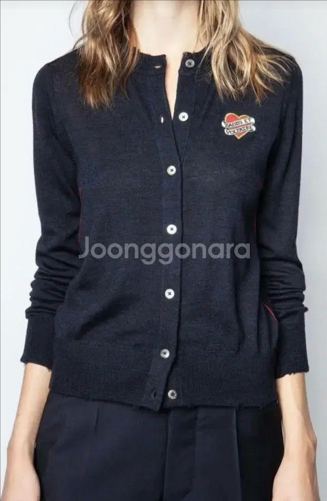 쟈딕앤볼테르 메리노울 하트패치 가디건 새상품--0
