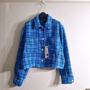 자라 블루 트위드재킷 (새상품)