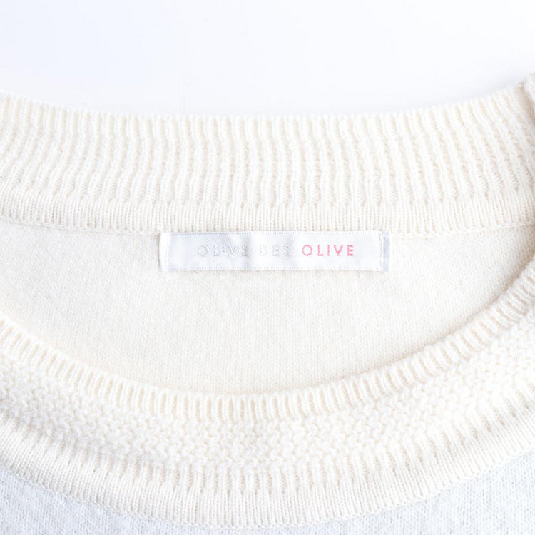 [M]올리브데올리브 울캐시미어 아이보리 숏 크롭 니트--4
