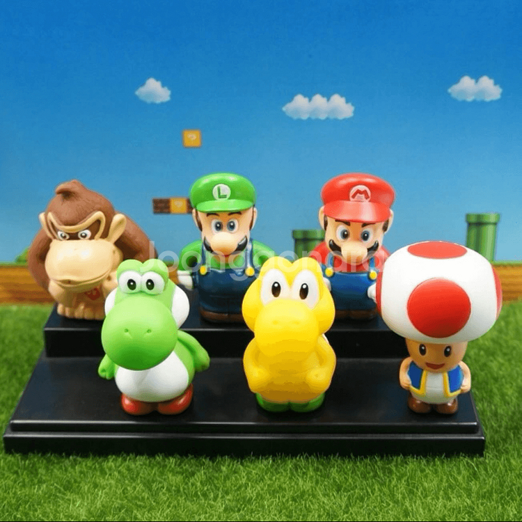 슈퍼마리오 소프트 피규어 6종 세트--0