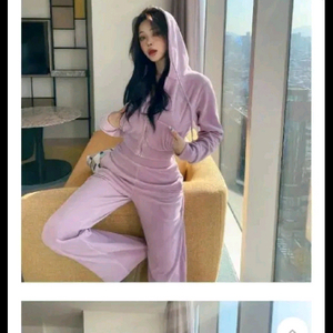 히프나틱 벨로아 후드집업+와이드팬츠 롱 트레이닝 셋업