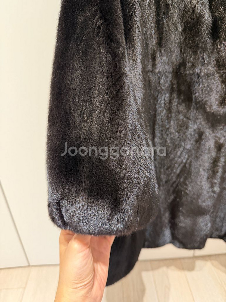 진도모피 블랙 밍크코트--2