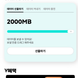 kt데이터 2기가 팝니다(y박스)