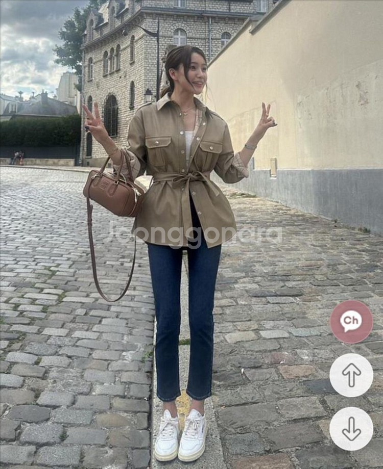 마리마켓 / 크랙 사파리 가죽자켓--1