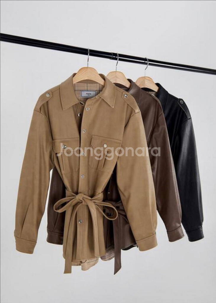 마리마켓 / 크랙 사파리 가죽자켓--5