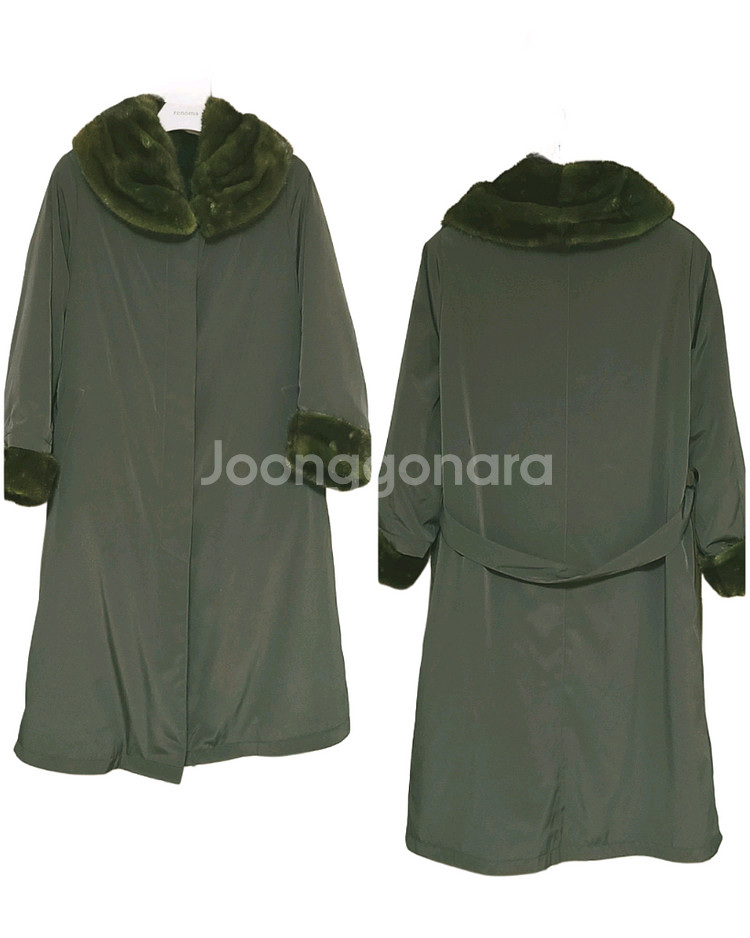 밍크트리밍 코트/여66--0