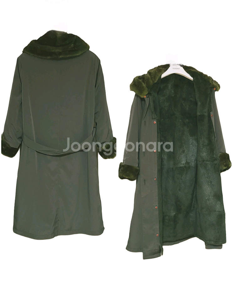 밍크트리밍 코트/여66--1