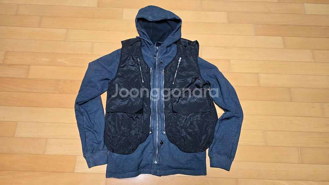 스톤아일랜드 섀도우 후드 집업 + 조끼 세트--0