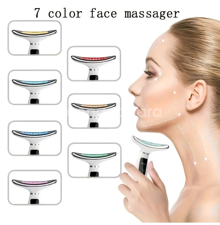 정품)여성을위한7색LED미용목스킨케어진동마사지기미개봉U--5