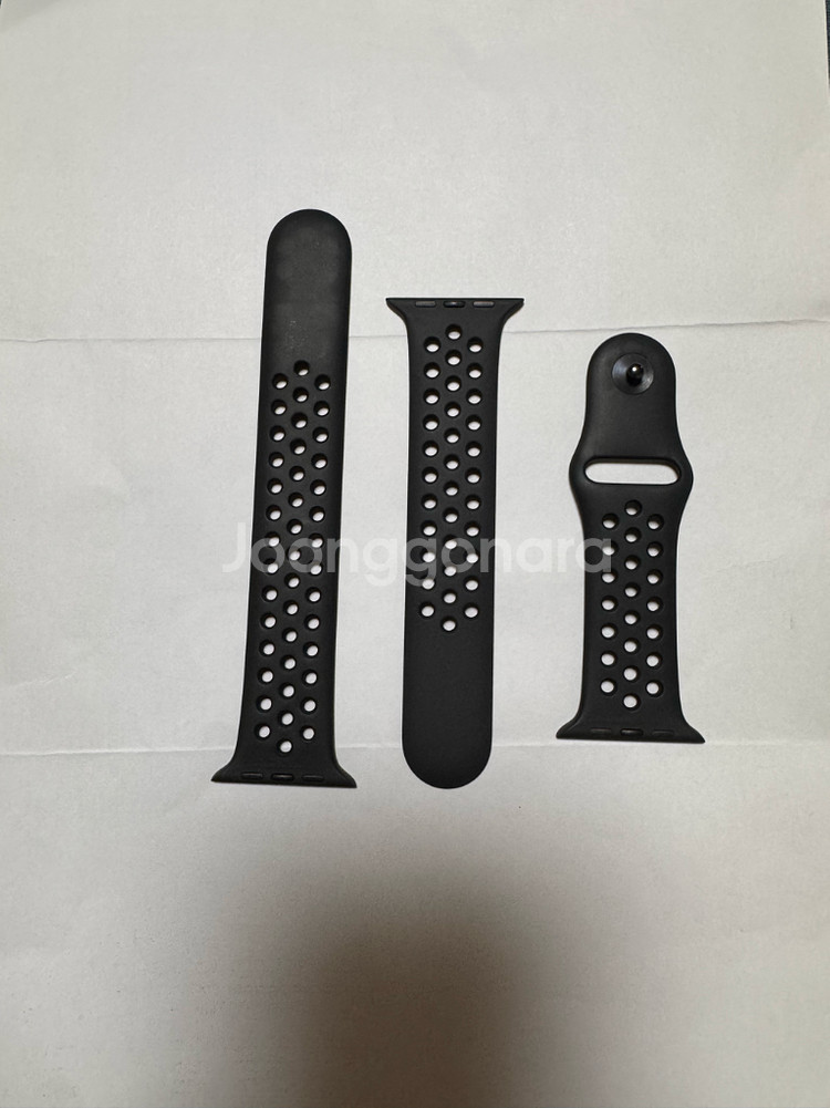 애플 정품 애플워치 스트랩 블랙 나이키 스포츠 44mm--0