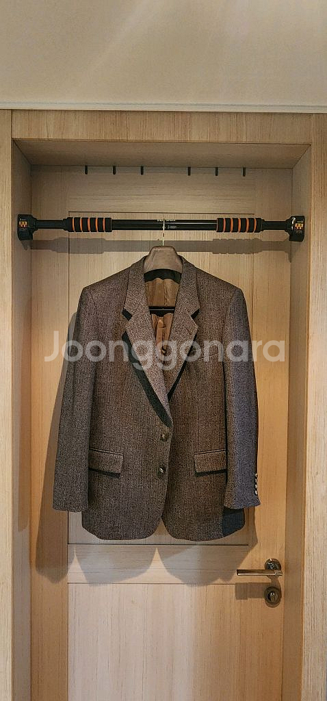 브라운 트위드 모직자켓 XL--0