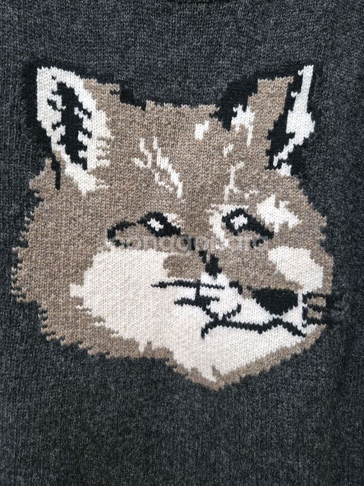 (1회착용)메종키츠네 여성 빅폭스 헤드 니트 스웨터--4