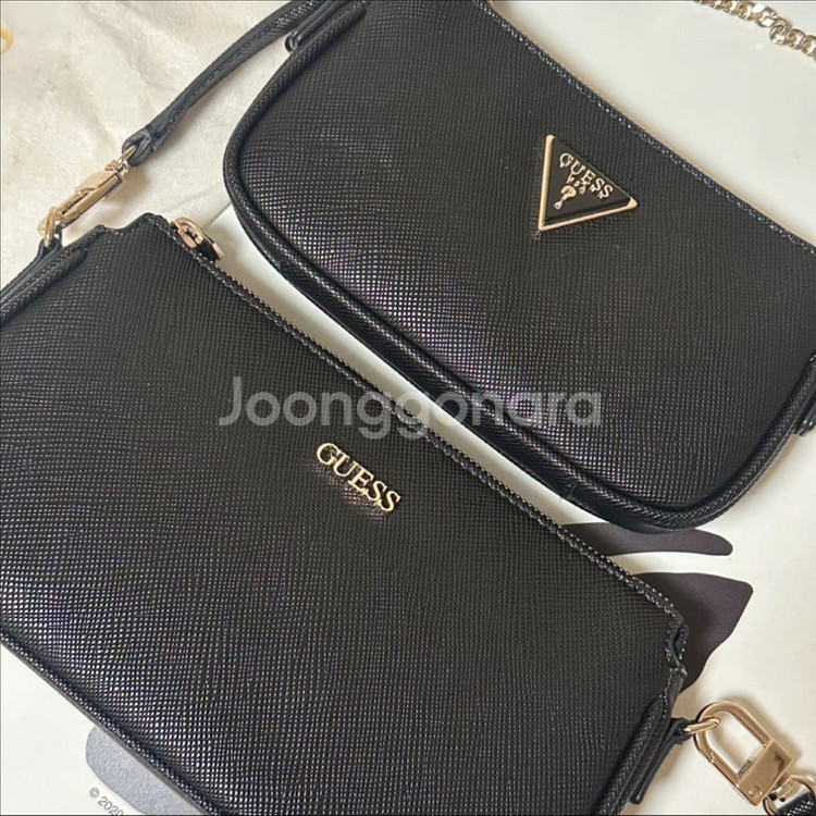 게스 듀얼 숄더백 블랙--5