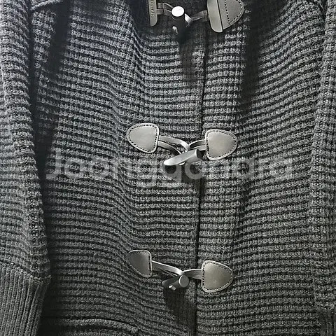 M) 바크 BARK 헤비울 후드 니트 더플 코트 블랙--3