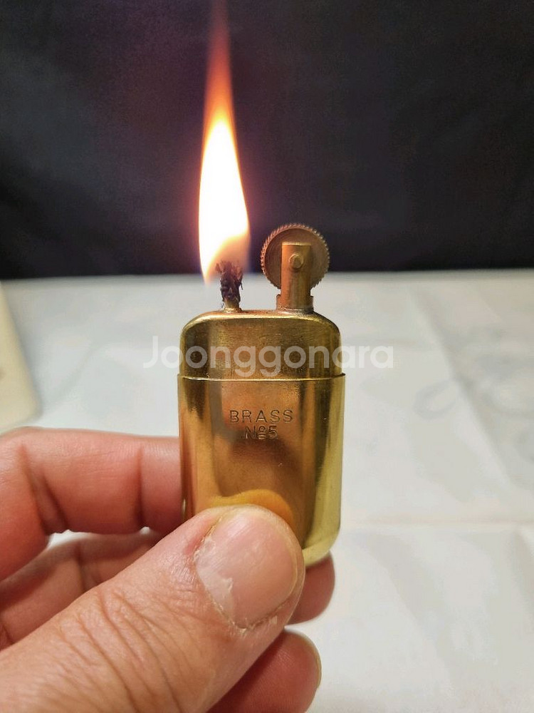 빈티지 Brass No.5 황동 오일 라이터--8