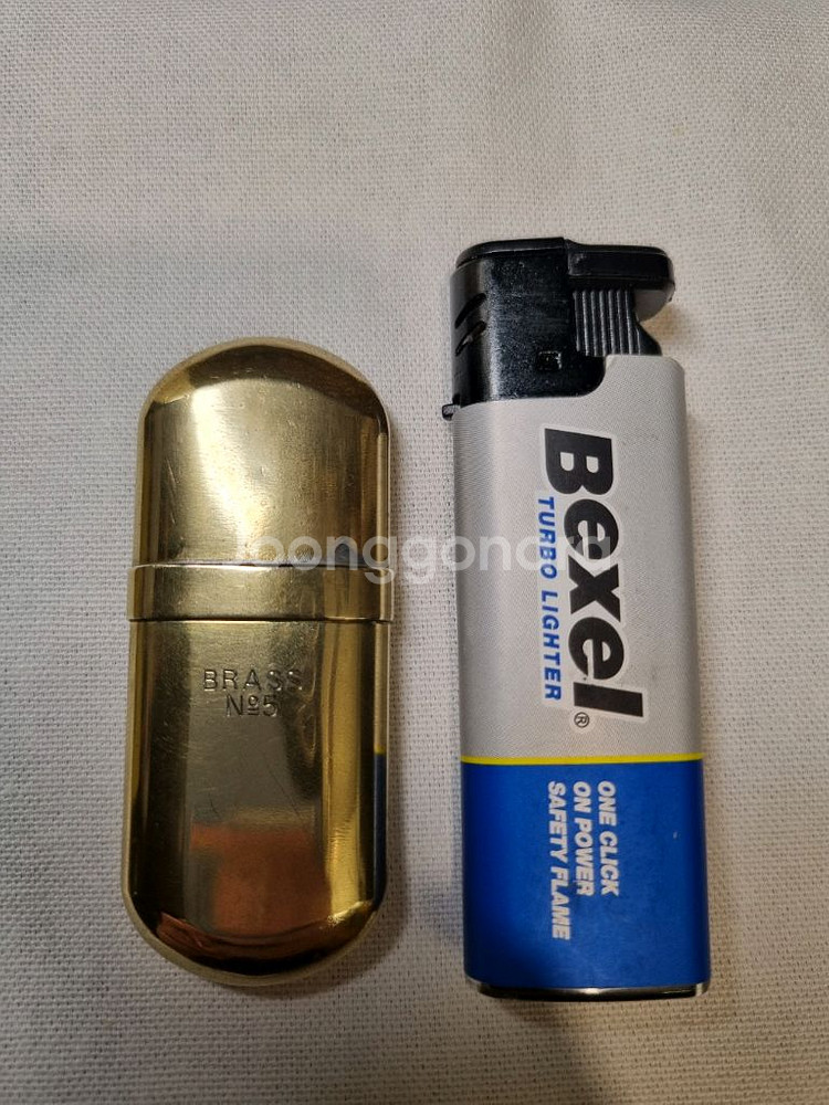 빈티지 Brass No.5 황동 오일 라이터--9