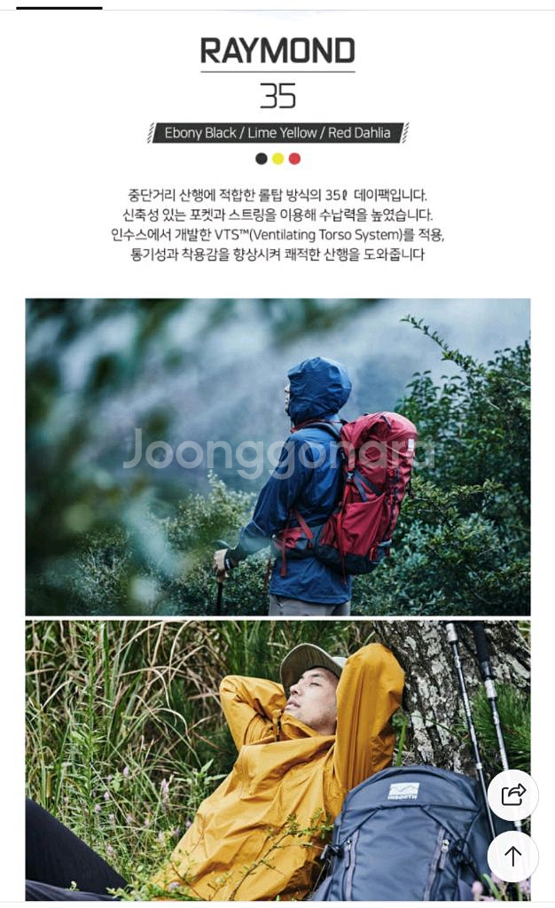 인수스 레이몬드 등산가방 등산배낭 35L--1