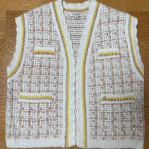 써스데이 아일랜드 트위드 니트 조끼 M