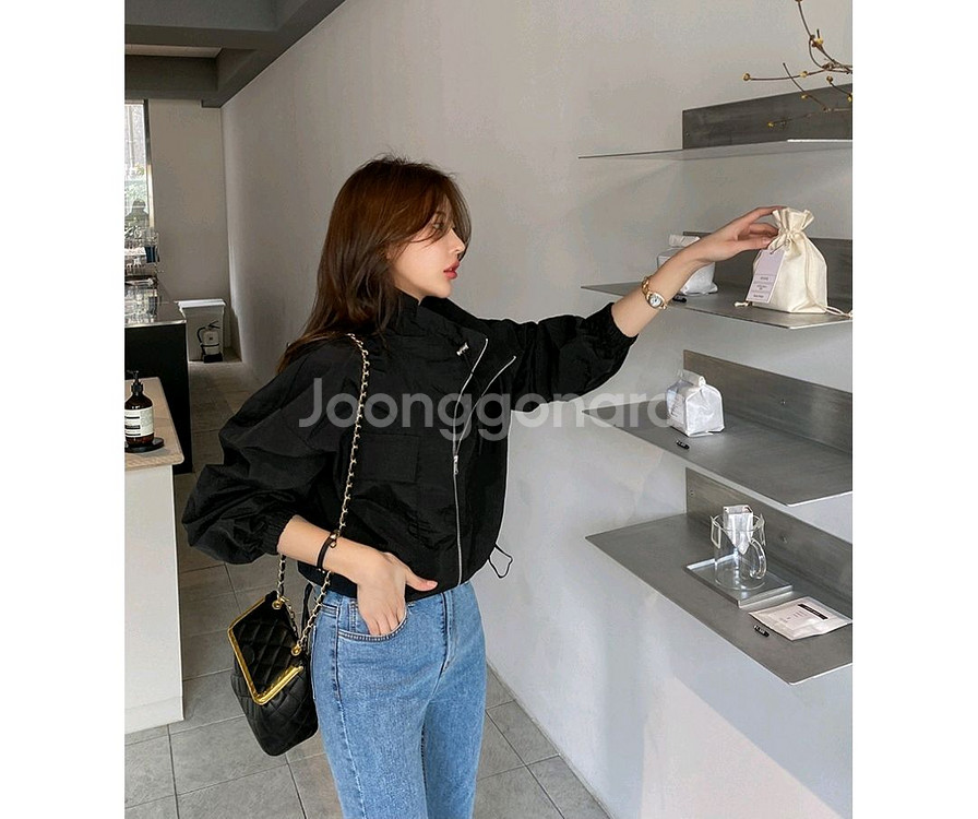 루즈핏 포켓 넥 스트링 집업 야상 2종--4