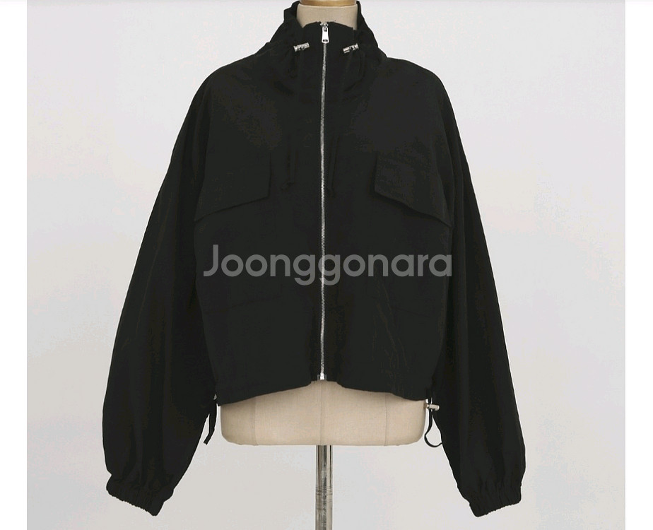 루즈핏 포켓 넥 스트링 집업 야상 2종--6