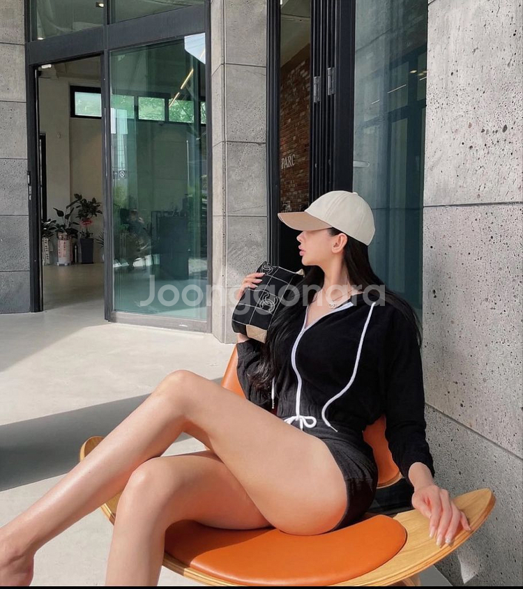 타올 테리 후드 반바지 트레이닝 세트--1