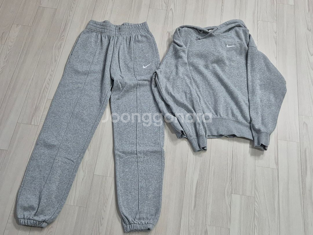 나이키 우먼스 스우시 로고 후드티S 스웨트팬츠XS 세트--0