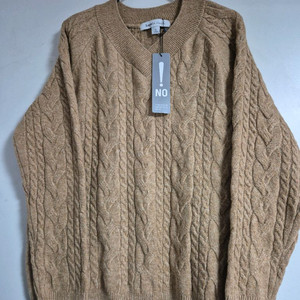 라삐아프 브이넥 케이블 니트 베이지