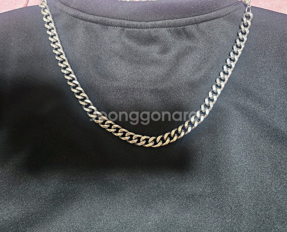 써지컬(silver)목걸이60cm.--3