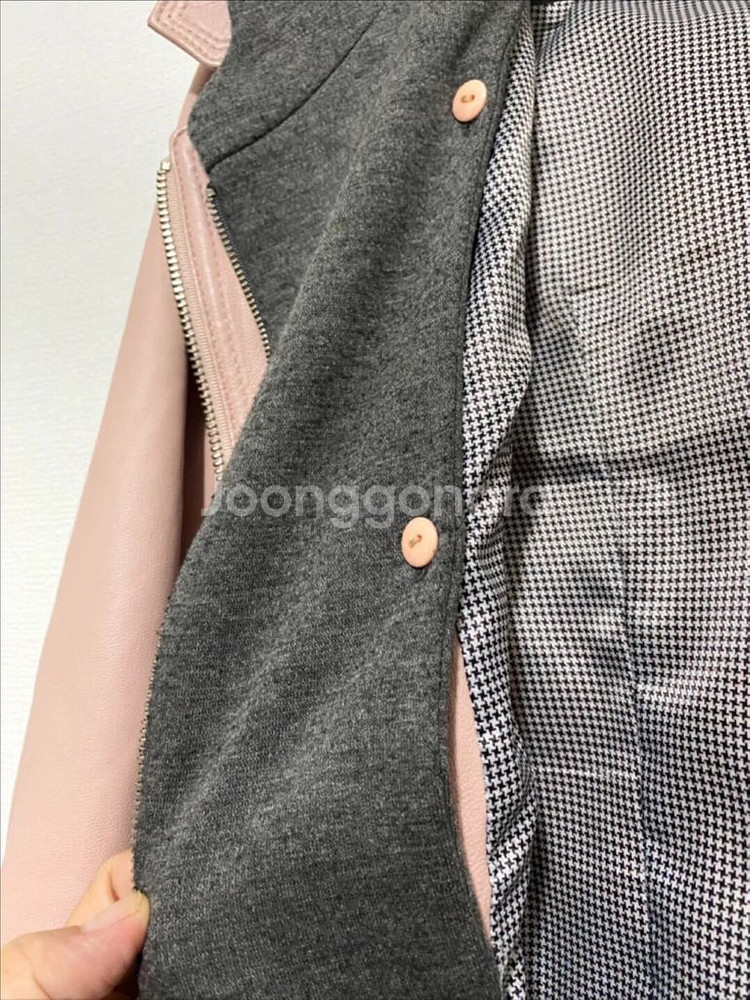 시티지 양가죽 라이더 자켓--6