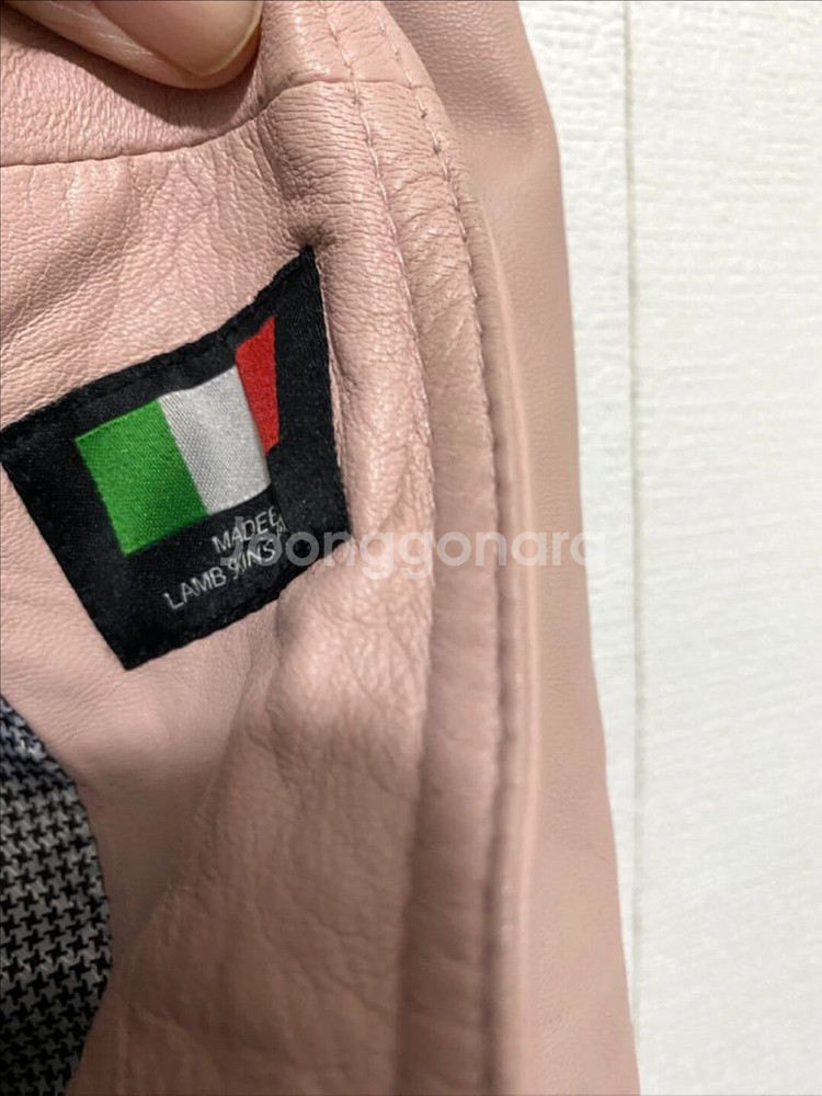 시티지 양가죽 라이더 자켓--8