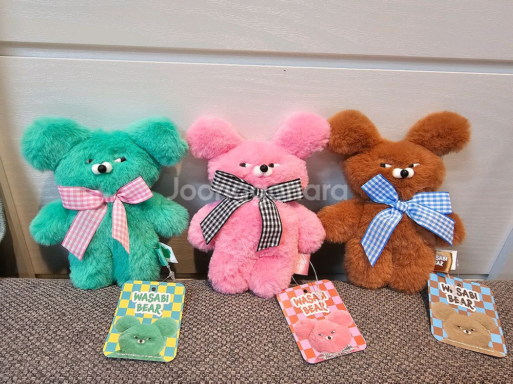 와사비베어 핑사비베어 브라운베어 키링 가방고리 인형--0