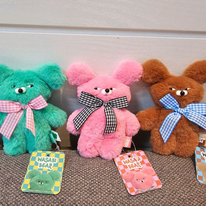 와사비베어 핑사비베어 브라운베어 키링 가방고리 인형