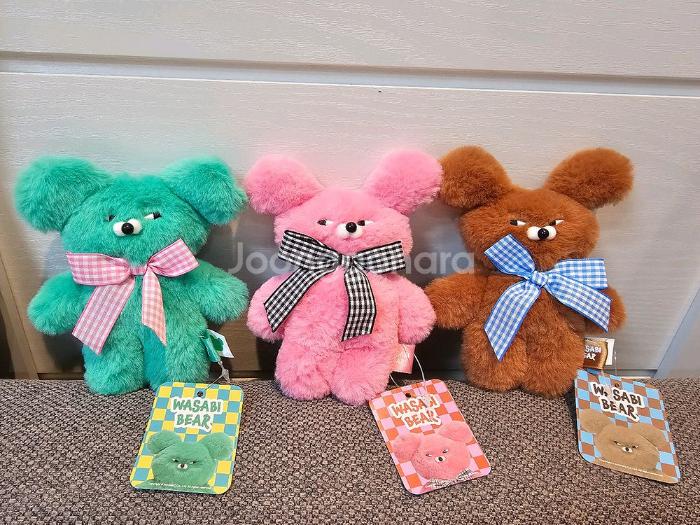 와사비베어 핑사비베어 브라운베어 키링 가방고리 인형--4