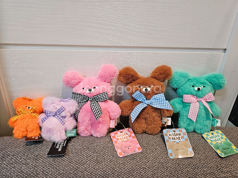 와사비베어 핑사비베어 브라운베어 키링 가방고리 인형--3