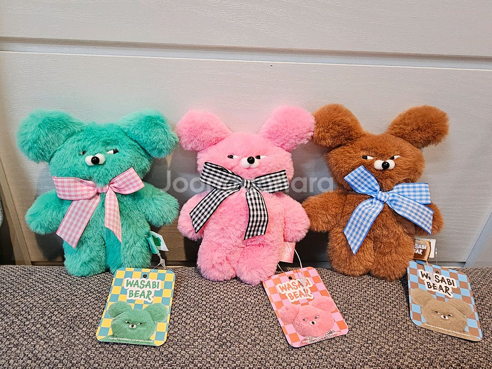 와사비베어 핑사비베어 브라운베어 키링 가방고리 인형--1
